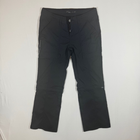 Prana Women’s Convertible Hiking Pants Size 4 Black Outdoor Travel Zip-Off - Picture 1 of 10